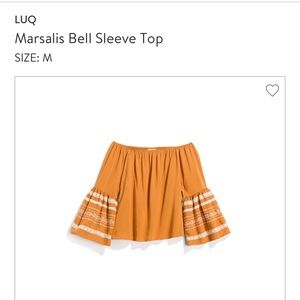 LUQ off the shoulder bell sleeve top